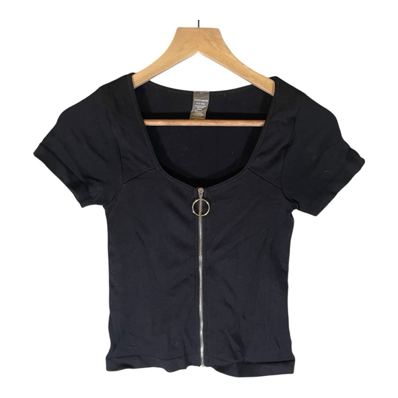 Bloom Seasons Womens Top One Size Black Full Zip Casual Date Night Lightweight‎ - Picture 1 of 8